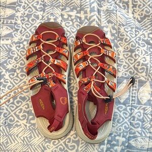 KEEN Red and Orange Sandals